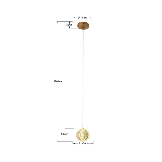Lampa wisząca Brillant 1 złota LED CCT LP-3303/1P GD Light Prestige