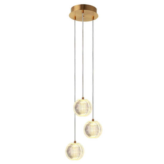 Lampa wisząca Brillant 3 złota LED CCT LP-3303/3P GD Light Prestige