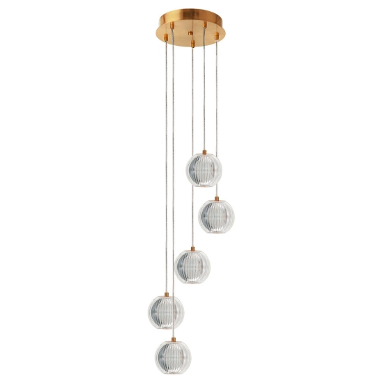 Lampa wisząca Brillant 5 złota LED CCT LP-3303/5P GD Light Prestige