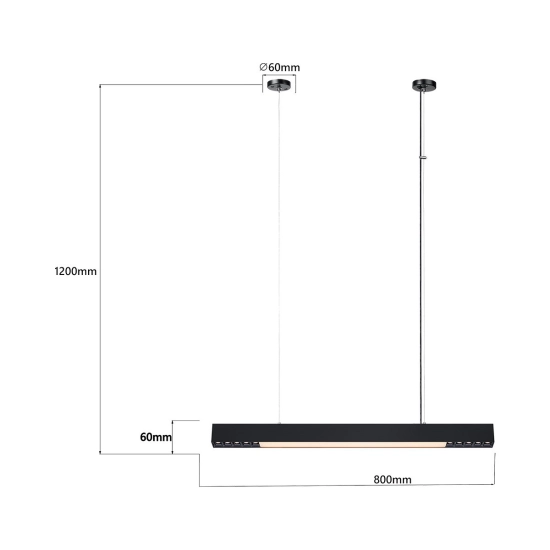 Lampa wisząca Cali M LED CCT Tuya czarna LP-1301/1P M BK Smart LIGHT PRESTIGE