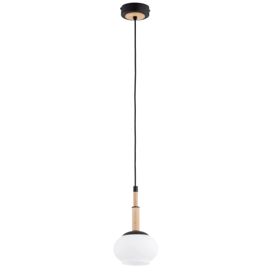 Lampa wisząca Ceres 1xE14 czarna jasne drewno 61521 ALFA