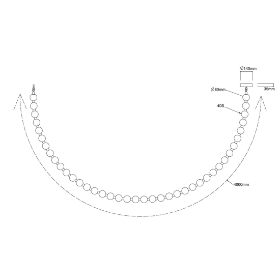 Lampa wisząca Dorado Rope 4 m złota LED CCT LP-002/4M CCT Light Prestige