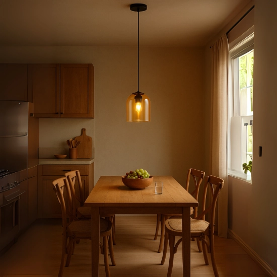 Lampa wisząca Elaris bursztynowa 1xE27 LP-8103/1P AM Light Prestige