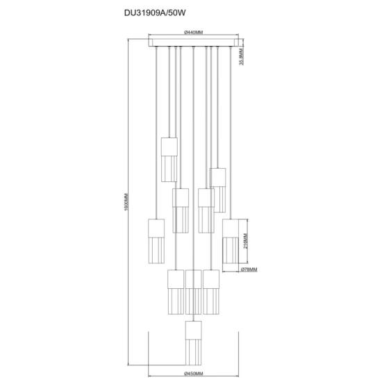 Lampa wisząca IGGLY DU31909A/50W ZUMA LINE