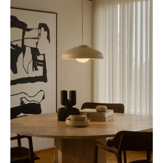 Lampa wisząca Latif Design For The People - beżowa, mleczny klosz 2520123009 Nordlux