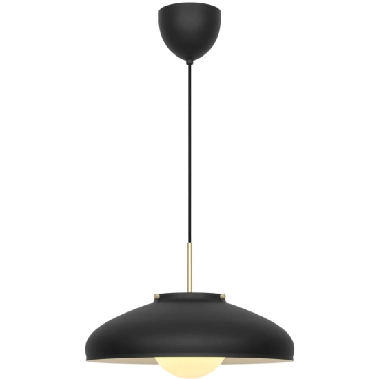Lampa wisząca Latif Design For The People - czarna, mleczny klosz 2520123003 Nordlux