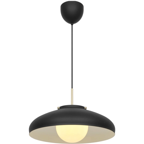 Lampa wisząca Latif Design For The People - czarna, mleczny klosz 2520123003 Nordlux