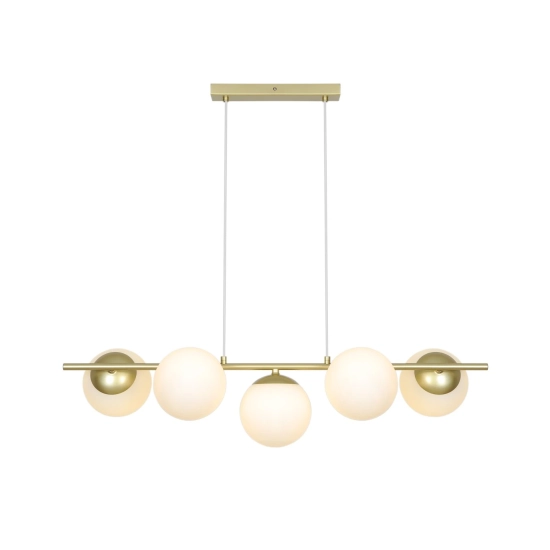Lampa wisząca Lilly 5 Gold Opal – lampa z kulistymi kloszami 2612623035 Nordlux