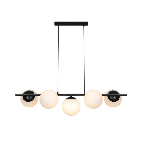 Lampa wisząca Lilly 5 – czarna lampa z kulistymi kloszami 2612623003 Nordlux