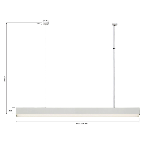 Lampa wisząca Luci L LED CCT Tuya biała LP-1401/1P L WH Smart LIGHT PRESTIGE