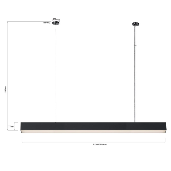 Lampa wisząca Luci L LED CCT Tuya czarna LP-1401/1P L BK Smart LIGHT PRESTIGE