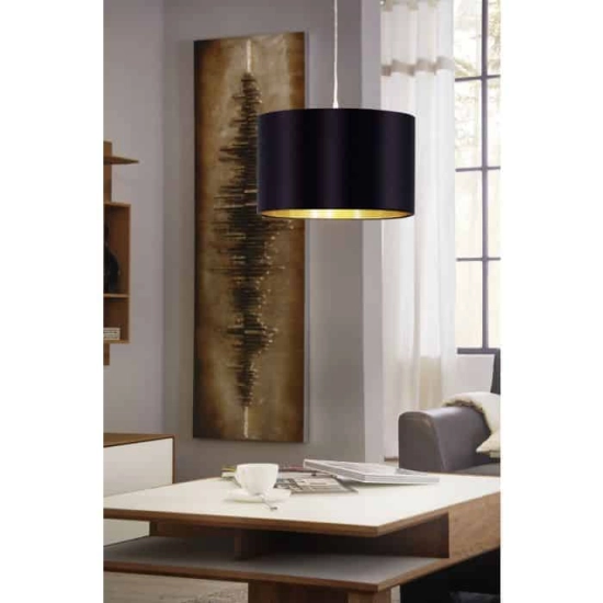 Lampa wisząca MASERLO 31599 czarny, złoty