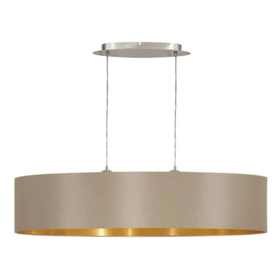 Lampa wisząca MASERLO 31618 taupe, złoty