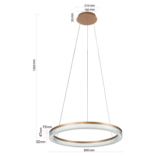 Lampa wisząca Midway Cristal duża triangle 1xLED LP-033/1P L GD Cristal Triangle LIGHT PRESTIGE