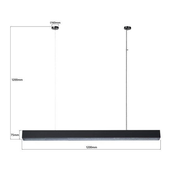 Lampa wisząca Mira L LED CCT Tuya czarna LP-1201/1P L BK Smart LIGHT PRESTIGE