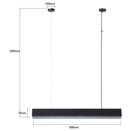 Lampa wisząca Mira M LED CCT Tuya czarna LP-1201/1P M BK Smart LIGHT PRESTIGE