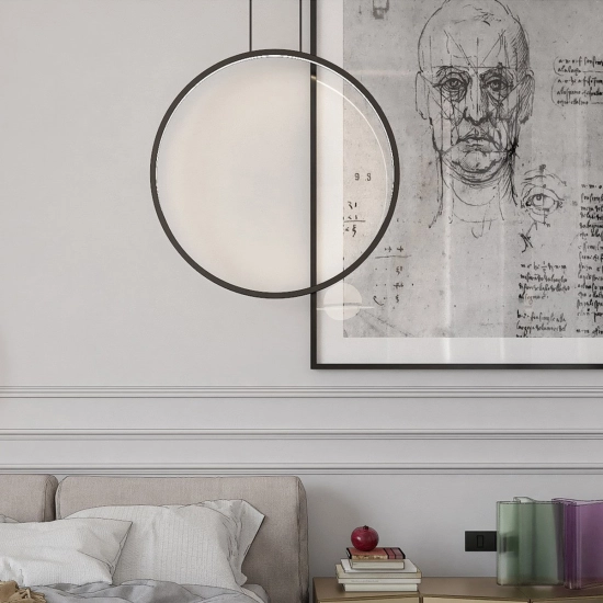 Lampa wisząca Mirror L czarna IP44 LED CCT LP-999/1P L BK CCT Light Prestige