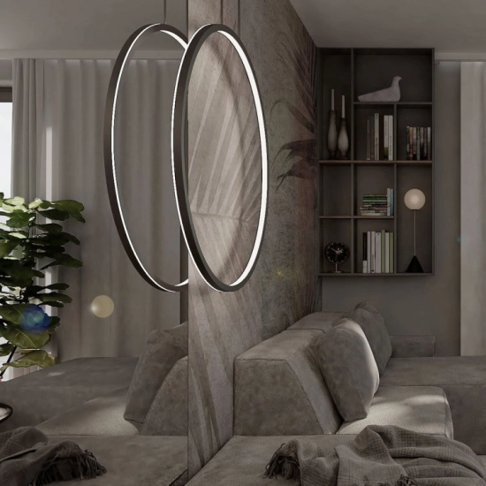 Lampa wisząca Mirror S czarna IP44 LED CCT LP-999/1P S BK CCT Light Prestige