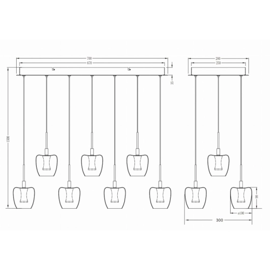 LAMPA WISZĄCA NELSON BLACK-GOLD MD2291-11B-3BGT ZUMA LINE