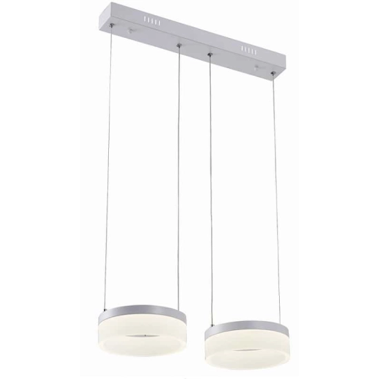 kinkiecikpl lampa wisząca NICKI 2pł LED biała 330202-01 REALITY