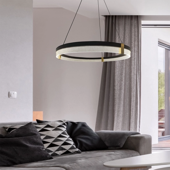 Lampa wisząca Plum 1 LED CCT duża czarna LP-0407/1P L BK Triangle LIGHT PRESTIGE