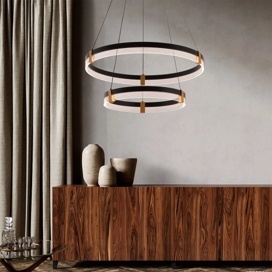 Lampa wisząca Plum 2 LED CCT czarna LP-0407/2P BK LIGHT PRESTIGE