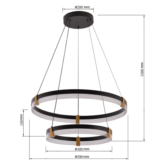 Lampa wisząca Plum 2 LED CCT czarna LP-0407/2P BK LIGHT PRESTIGE