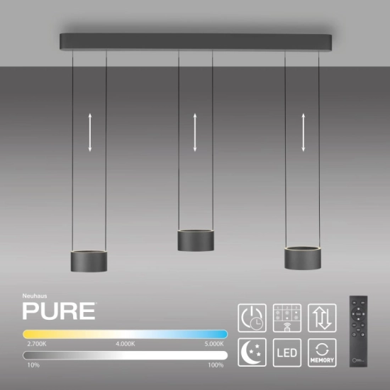 PURE CLIPSE LAMPA WISZĄCA z pilotem 2473-15 Paul Neuhaus - zdjęcie produktu