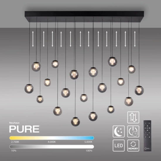 LAMPA WISZĄCA E-POPUP z pilotem SZARY 2589-15 Paul Neuhaus by Zuma - zdjęcie produktu