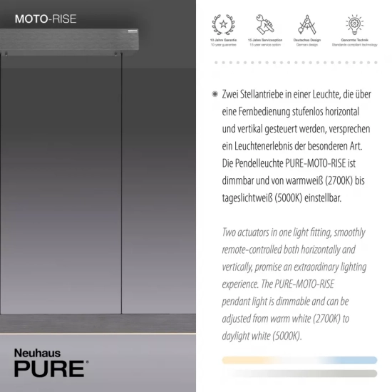 Lampa wisząca PURE-MOTO-RISE 2545-15 Paul Neuhaus