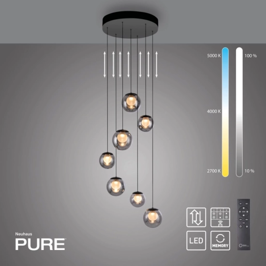 LAMPA WISZĄCA POPUP z pilotem SZARY 2587-15 Paul Neuhaus by Zuma - zdjęcie produktu