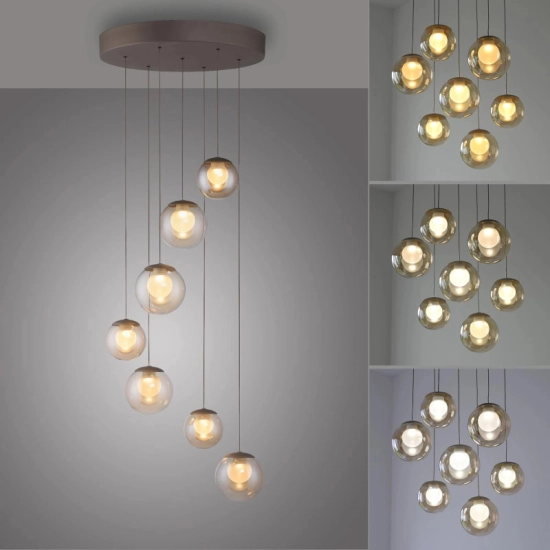 LAMPA WISZĄCA POPUP z pilotem BRĄZOWY 2587-97 Paul Neuhaus by Zuma
