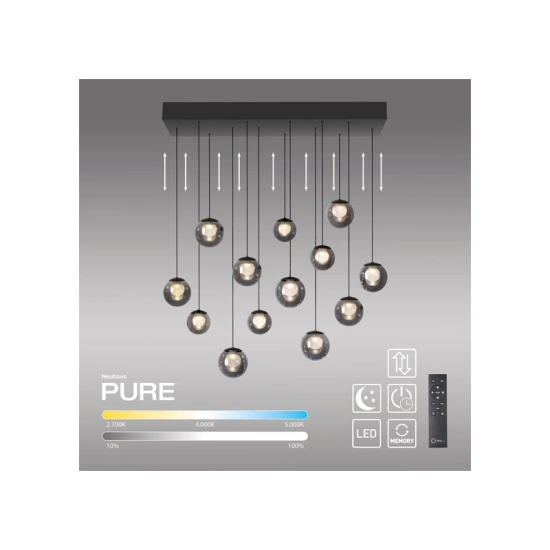 LAMPA WISZĄCA POPUP z pilotem SZARY 2590-15 Paul Neuhaus by Zuma - zdjęcie produktu