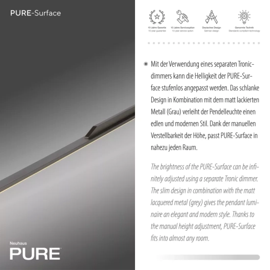 Lampa wisząca PURE SURFACE 2302-15 Paul Neuhaus by Zuma Line