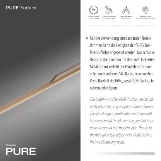 Lampa wisząca PURE SURFACE 2302-97 Paul Neuhaus by Zuma Line