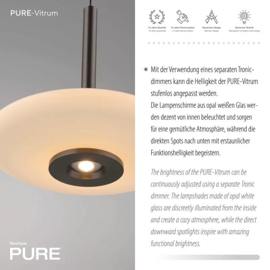 Lampa wisząca PURE VITRUM 2083-34 Paul Neuhaus by Zuma Line