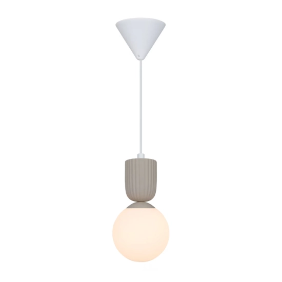Lampa wisząca Sadie beżowa, mleczny klosz 2512603009 Nordlux