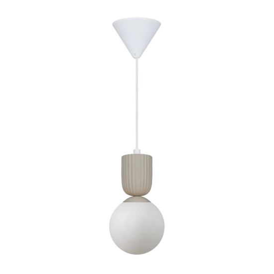 Lampa wisząca Sadie beżowa, mleczny klosz 2512603009 Nordlux