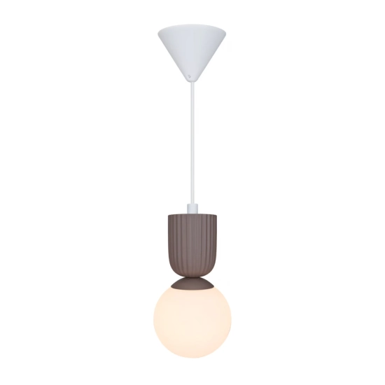 Lampa wisząca Sadie jasnobrązowa, mleczny klosz 2512603018 Nordlux