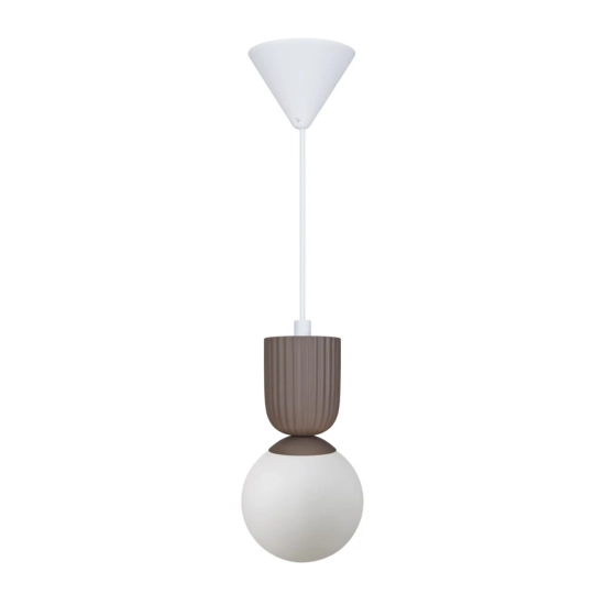 Lampa wisząca Sadie jasnobrązowa, mleczny klosz 2512603018 Nordlux
