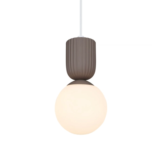 Lampa wisząca Sadie jasnobrązowa, mleczny klosz 2512603018 Nordlux