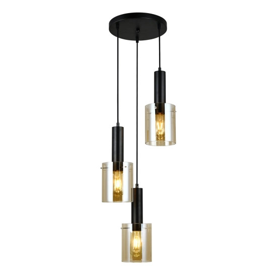 Lampa wisząca Sardo PND-5581-3A-BK+AMB ITALUX - zdjęcie produktu