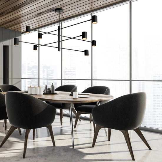 Lampa wisząca Snow 8 czarna 8xGU10 LP-731/8P BK Light Prestige