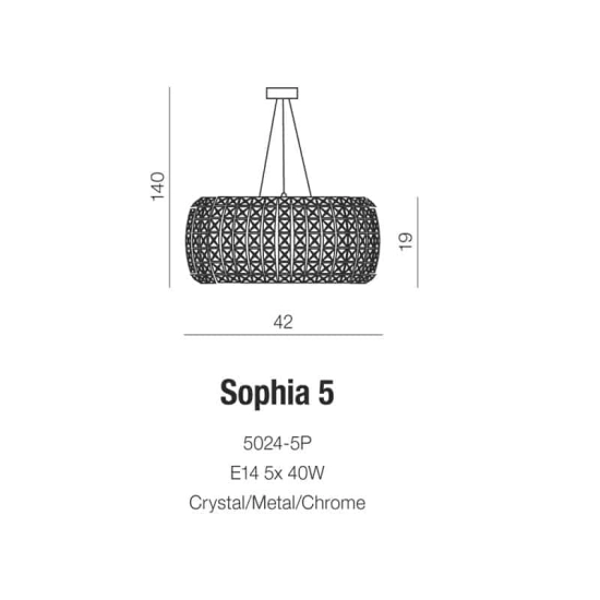 Lampa Kryształowa SOPHIA 5 AZ0522 AZZARDO