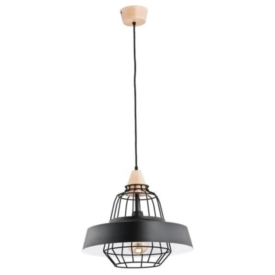 Lampa wisząca TAMARIS czarna/drewno śr. 40cm 60220 ALFA - zdjęcie produktu