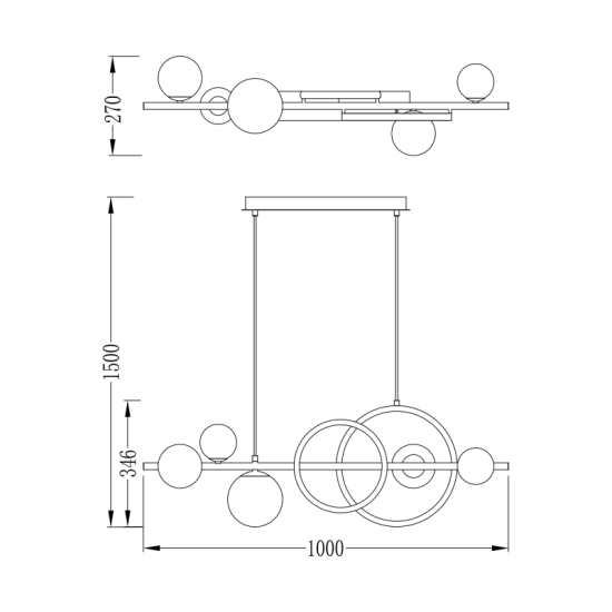 Lampa wisząca TAREMI MD2448-7B-3BGD ZUMA LINE