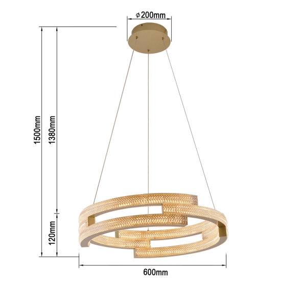 Lampa wisząca Tarja LED CCT złota LP-1810/1P GD LIGHT PRESTIGE