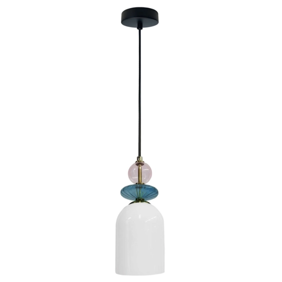 Lampa wisząca Tropea 1xE27 biała, średnia LP-2004/1P M WH LIGHT PRESTIGE