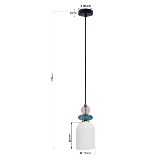 Lampa wisząca Tropea 1xE27 biała, średnia LP-2004/1P M WH LIGHT PRESTIGE