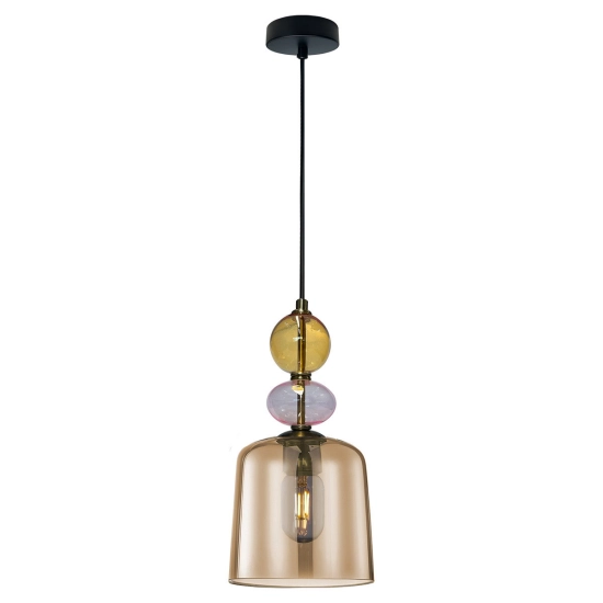 Lampa wisząca Tropea 1xE27 bursztynowa, mała LP-2004/1P S AM LIGHT PRESTIGE